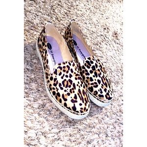 Leopard Print Espadrille Shoes Size 10